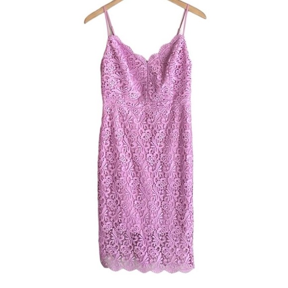 J. Crew Guipure Pastel Purple Eyelet Lace Spaghetti Strap Dress - Picture 6 of 15